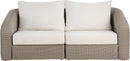 Seacrest - Olefin Water Resistant Fabric And Wicker 2 Piece Outdoor Patio Modular Loveseat