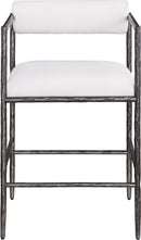 Axis - Linen Textured Cream Fabric Upholstered Counter Stool (Set of 2)
