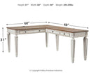 Realyn - Home Office L Shaped Desk - White / Brown