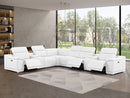 2679 - 8-Piece L-Shaped Power Reclining Sectional In Genuine Leather (3 Recliners)