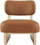 Vetra - Vegan Leather Upholstered Accent Chair With Natural Base