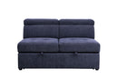 Nekoda - Sectional Sofa With Storage & Ottoman - Navy Blue Fabric