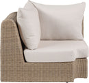 Seacrest - Olefin Water Resistant Fabric And Wicker Outdoor Patio Corner Chair