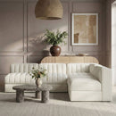 Rummi - Armless Velvet Performance Fabric Upholstered 4 Piece Modular Sectional