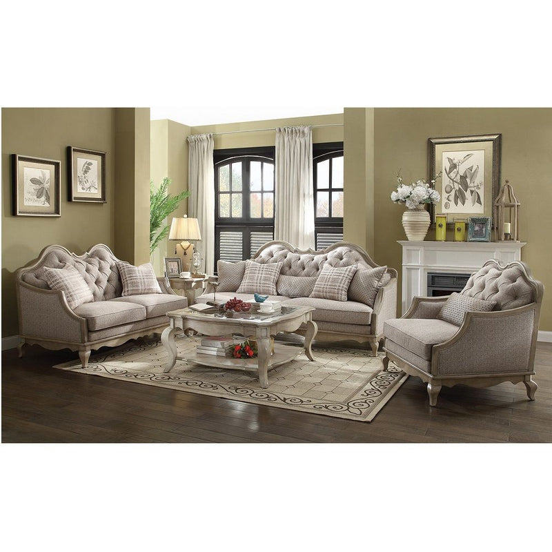 Chelmsford - Sofa With 5 Pillows - Beige Fabric & Antique Taupe