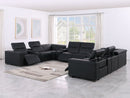 1208 - 12 Piece U Shaped Leather Sectional With 4 Power Recliners & Power Headrest
