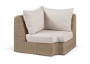 Seacrest - Olefin Water Resistant Fabric And Wicker Outdoor Patio Corner Chair