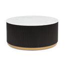Kara - Coffee Table With Casters - Black / White