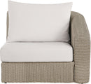 Seacrest - Olefin Water Resistant Fabric And Wicker Outdoor Patio Right Arm Chair