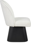 Marlowe - Linen Textured Fabric Upholstered Swivel Dining Side Chair - Stained Black
