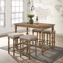 Farsiris - Counter Height Table - Weathered Oak