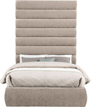 Adam - Chenille Fabric Bed With 89" Headboard