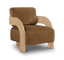 Cedra - Velvet Performance Fabric Upholstered Accent Chair - Natural Frame