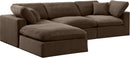 Comfy - 4 Piece Velvet Modular Sectional With Chaise