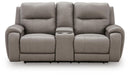 Real Moments - Power Reclining Loveseat With Audio Seating - Ash