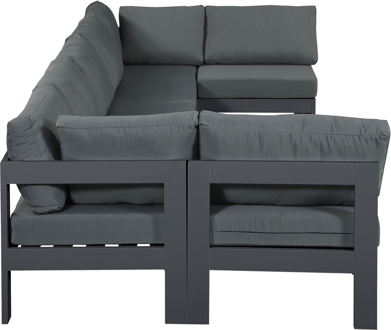 Nizuc - Outdoor Patio 7 Piece Modular Sectional With Gray Frame