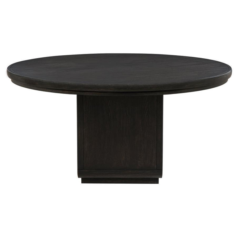 Leandro - 60" Round Dining Table - Burnished Black