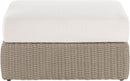 Seacrest - Olefin Water Resistant Fabric And Wicker Outdoor Patio Ottoman/Coffee Table