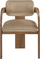 Cedra - Velvet Performance Fabric Upholstered Dining Chair (Set of 2) - Brown Frame