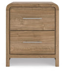 Gramburg - Two Drawer Night Stand - Warm Natural Brown