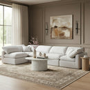 Indulge - Linen 5 Piece Modular Sectional - White