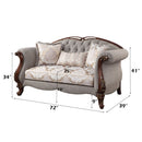 Miyeon - Loveseat With 3 Pillows - Fabric & Cherry