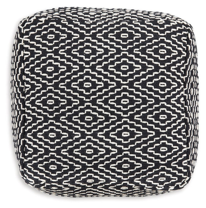 Jasett - Pouf - Black / Ivory