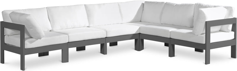Nizuc - Outdoor Patio 6 Piece Modular Sectional With Gray Frame