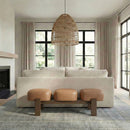 Woodcrest - Vegan Leather Upholstered Bench - Painted Brown Walnut Base