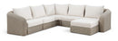 Seacrest - Olefin Water Resistant Fabric And Wicker 6 Piece Outdoor Patio Modular Sectional