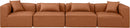 Cube - Modular 4 Piece Sofa - Cognac