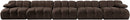 Orin - Velvet 5 Piece Modular Armless Sofa
