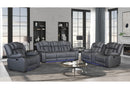 U7069 - 3 Piece Living Room Set (Power Reclining Sofa/Power Console Reclining Loveseat With LED +Immersive Sound/Power Recliner) - Gray
