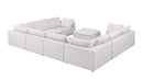 1100 - 9-Piece U-Shaped Sectional In Italian Fabric - Pearl
