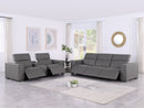 1208 - Leather Reclining Set (Sofa & Loveseat With 5 Power Recliners)