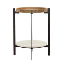 Adhvik - Round Table With Marble Shelf
