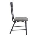 Edina - Side Chair (Set of 2) - Gray Fabric, Oak & Sandy Black