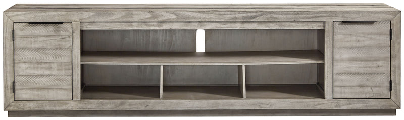 Naydell - XL TV Stand w/Fireplace Option - Gray