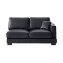 Geralyn - Sectional Sofa With 2 Pillows - Black Leather