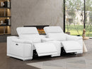 2679 - Genuine Leather Console Loveseat With Dual Power Recliners