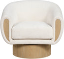 Avella - Interwoven Fabric Swivel Accent Chair - Light Brown Base