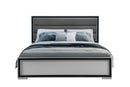 Amelia - 4 Piece Queen Bedroom Set (Queen Bed With LED, Dresser, Mirror And Nightstand) - Black / Gray