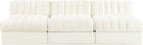 Rummi - Velvet Performance Fabric Upholstered 3 Piece Modular Armless Sofa