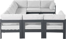 Nizuc - Outdoor Patio 9 Piece Modular Sectional With Gray Frame