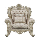Danae - Chair With 2 Pillows - Fabric, Champagne & Gold