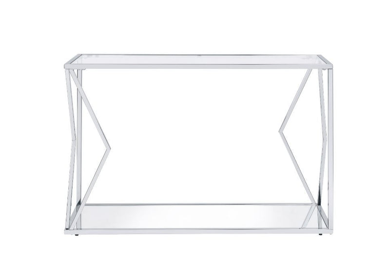 Virtue - Sofa Table - Clear Glass & Chrome