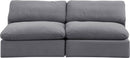 Comfy - Velvet Modular Armless Sofa 2 Seats