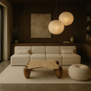 Liona - Marble And Acacia Wood Coffee Table