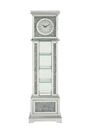 Noralie - 63" Standing Grandfather Clock With LED - Mirrored & Faux Diamonds