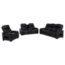 Zuma - Faux Leather Dual Power LED Sofa Set